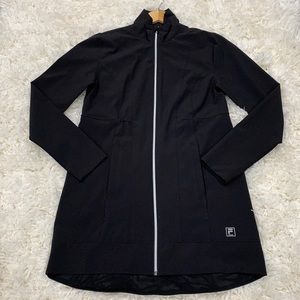 FILA WATER RESISTANT LONG TUNIC YOGA/RUNNING JACKET BLACK - SIZE XS